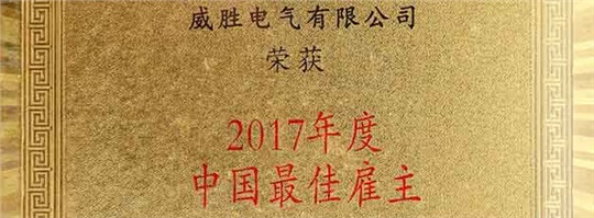 威勝電氣榮獲2017年度最佳雇主企業獎