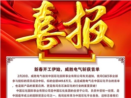 新春開工伊始，威勝電氣斬獲首單